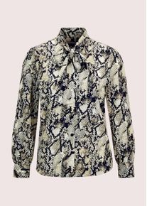 Madeleine Mode Langarmbluse MADELEINE "Bluse Elegante Bluse mit Animal-Print", Damen, Gr. 46, schwarz (schwarz, beige, multicolor), Obermaterial: 100% Polyester PES., Modern, Blusen Langarmbluse, Bluse mit Schluppe