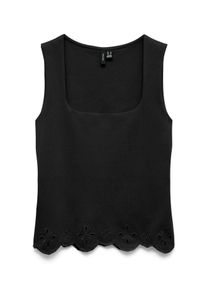 V&eacute;ro Moda Spitzentop VERO MODA "VMLOUISE SL SQUARE NECK TOP JRS", Damen, Gr. XS, schwarz, Jersey, Obermaterial: 100% Baumwolle, unifarben, regular fit normal, eckiger Ausschnitt, Tops Spitzentop, Baumwolle, regular fit