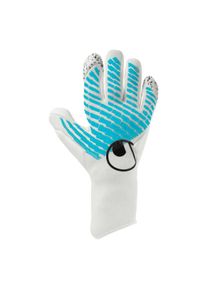 Torwarthandschuhe Uhlsport "Torwarthandschuhe FM Cybertec Flex HN", Herren, Gr. 7.5, wei&szlig; (wei&szlig;, cyberblau, schwarz), Obermaterial: 81% Gummi rubber. 13% Polyester PES. 6% Nylon NY., Handschuhe Torwarthandschuhe