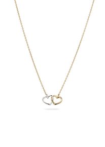 Kette mit Anh&auml;nger Elli "Halskette Herz Bicolor 925 Sterling Silber vergoldet" Gr. 45, bunt (zweifarbig), Halsketten, Damen, Silber 925 (Sterlingsilber), Kette mit Anh&auml;nger