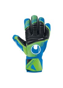 Torwarthandschuhe Uhlsport "Torwarthandschuhe AQUASOFT HN", Gr. 8,5, blau (blau, gr&uuml;n, schwarz), Obermaterial: 64% Gummi rubber. 24% Polyester PES. 7% Nylon NY. 5% Polyurethan PU., Handschuhe Torwarthandschuhe