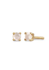 Paar Ohrstecker Elli Premium "Ohrringe Ohrstecker Mondstein Regenbogen 925 Sterling Silber vergoldet" Gr. 4, gold, Ohrringe, Damen, Silber 925 (Sterlingsilber), Paar Ohrstecker