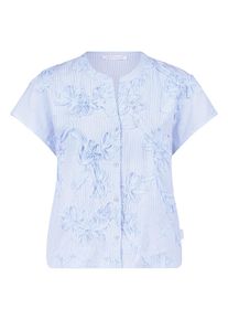 BETTY & CO Hemdbluse BETTY & CO "Hemdbluse mit Stickerei", Damen, Gr. 42, wei&szlig; (wei&szlig;, hellblau), Obermaterial: 76% Baumwolle CO. 24% Polyester PES., Blusen Hemdbluse