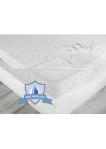 Bettlaken Florella "WATERPROOF Jersey, 100% Baumwolle", wei&szlig;, B:140cm, Jersey, Obermaterial: 100% Baumwolle CO., Bettlaken, Bettlaken