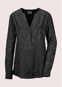 Madeleine Mode Langarmbluse MADELEINE "Bluse Modische Longbluse mit V-Ausschnitt", Damen, Gr. 40, schwarz, Obermaterial: 100% Viskose CV., Modern, normal, V-Ausschnitt, Blusen Langarmbluse