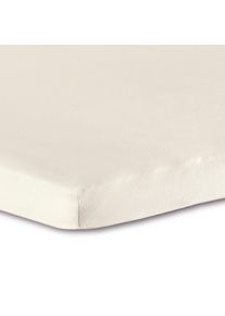 Bettlaken Florella "DELUXE Zwirn Jersey, 100% Baumwolle", alabaster, B:180cm, Feinjersey, Obermaterial: 100% Baumwolle CO., Bettlaken, Bettlaken