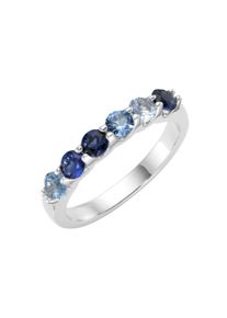 Silberring "Ring mit Spinellen und Kristallsteinen, Silber 925" Gr. 56, blau, Giorgio Martello MILANO, Fingerringe, Damen, 56, Silber 925 (Sterlingsilber), Silberring