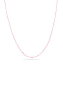 Silberkette Elli Premium "Halskette Perlen Quarz Ros&eacute; 925 Sterling Silber vergoldet" Gr. 42, pink, Halsketten, Damen, Silber 925 (Sterlingsilber), Silberkette