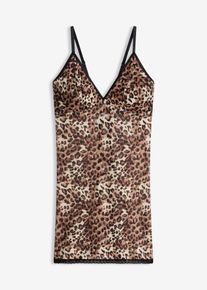Meshkl&auml;nning med leopardm&ouml;nster - svart - storlek 44/46 (L) - bonprix