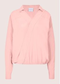 Madeleine Mode Langarmbluse MADELEINE "Bluse Wickelbluse mit Fledermaus&auml;rmeln", Damen, Gr. 42, rosa (puderros&eacute;), Obermaterial: 100% Viskose CV., Modern, normal, V-Ausschnitt, Blusen Langarmbluse