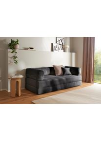 Schlafsofa HOMSY BY ANA JOHNSON "Folda Dauerschl&auml;fer, B: 206 cm, Liegefl. 181x198 cm", anthrazit, B:206cm H:72cm T:94cm, Sofas, Schlafsofa, mit Bett-/Schlaffunktion, inkl. 1x Zierkissen, Tonnentaschenfederkern