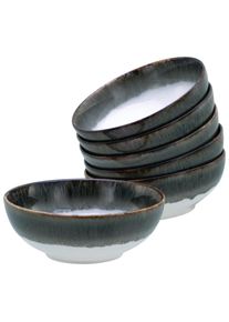 Schale Creatable "Cascade, Smoothie Bowl, &Oslash; 16,5 cm 6-tlg", grau, &Oslash;:16cm, Steinzeug, Sch&uuml;sseln, Schale, Rekativglasur, Healthy Food