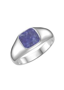 Silberring "Ring Siegelring mit Lapis, Silber 925" Gr. 68, blau, Giorgio Martello MILANO, Fingerringe, Herren, 68, Silber 925 (Sterlingsilber), Silberring