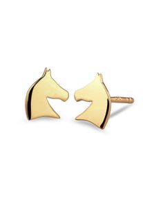 Paar Ohrstecker Elli "Ohrringe Ohrstecker Pferd 925 Sterling Silber" Gr. 9, gold, Ohrringe, Damen, Silber 925 (Sterlingsilber), Paar Ohrstecker