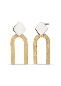 Paar Ohrstecker Elli "Ohrringe Ohrstecker U-Form Bicolor 925 Sterling Silber" Gr. 31, bunt (zweifarbig), Ohrringe, Damen, Silber 925 (Sterlingsilber), Paar Ohrstecker