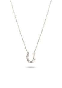 Silberkette Elli "Halskette Hufeisen mit Kristallen von Swarovski(R) 925 Sterling Silber" Gr. 45, silber, Halsketten, Damen, Silber 925 (Sterlingsilber), Silberkette