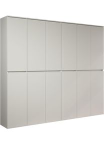 Garderoben-Set Home Affaire "Novara", wei&szlig;, B:222cm H:191cm T:34cm, Holzwerkstoff, Kunststoff, Kastenm&ouml;bel-Sets, Garderoben-Set, Garderobenschr&auml;nke mit insgesamt 32 F&auml;chern - (B/T/H) 222/34/191 cm