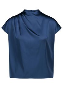 Satinbluse Zero "Satin-Bluse mit Kragen", Damen, Gr. 38, blau (sargasso sea), Obermaterial: 4% Elasthan EL. 96% Polyester PES., Blusen Satinbluse