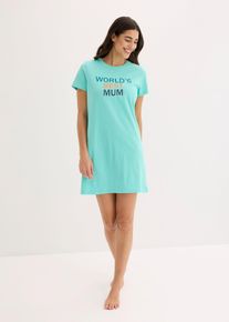 Kort nattlinne av ren bomull - gr&ouml;n - storlek 44/46 (L) - bonprix