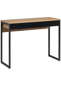 Mid.you Schreibtisch, Schwarz, Eichefarben, Metall, Holzwerkstoff, 2 Schublade(n) Schubladen, rechteckig, U-Form, 40x76x101.6 cm, B&uuml;rom&ouml;bel, Schreibtische, Schreibtische