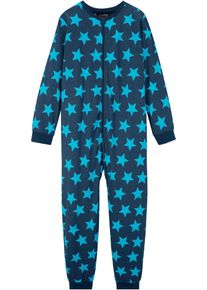 Schlafoverall aus reiner Bio-Baumwolle, blau, Gr&ouml;&szlig;e 104/110, mit Baumwolle, bonprix