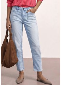Loose-fit-Jeans Street One, Damen, Gr. 25, L&auml;nge 28, ultra bleached washed, Denim/Jeans, Obermaterial: 98% Baumwolle, 2% Elasthan, unifarben, loose fit lang, Jeans Loose-fit-Jeans, im Chino-Look