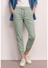 Stoffhose Street One "Style Bonny", Damen, Gr. 44, L&auml;nge 28, mint leaf, Web, Obermaterial: 97% Baumwolle, 3% Elasthan, unifarben, loose fit lang, Hosen Stoffhose, Slim Leg Hose / Sommerhose im Loose Fit