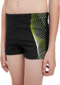 Badehose McKINLEY "JU.-BADEHOSE NORM TRUNKS B", Jungen, Gr. 128, N-Gr, schwarz, gr&uuml;n lime, Web, Polyamid, unifarben, Badehosen Badehose, Regular fit mit elastischem Bund