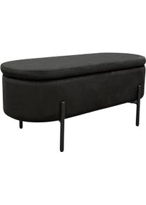 Sitzbank ByLiving "NOVA", schwarz, schwarz, B:95cm H:42cm T:38cm, Stahl, Stoff, Sitzb&auml;nke, Sitzbank, Samt, mit Stauraum/Truhe, Innenma&szlig; Truhe 26,5 x 83cm, H&ouml;he: 19 cm