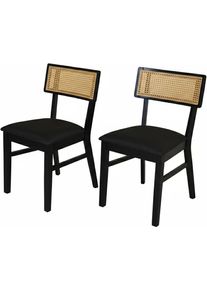 Esszimmerstuhl Jahnke "VIENNA SIT DUO", schwarz, schwarz, schwarz, schwarz, B:47cm H:81,5cm T:50cm, Massivholz, St&uuml;hle, Esszimmerstuhl, Esszimmerstuhl (2er Set), Massivholz, gepolstert, bis 110 kg belastbar
