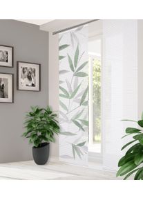 Schiebegardine HOME IN GREEN "RANDOW" Gr. 1, gr&uuml;n (mint), B:60cm H:245cm, Polyester, Gardinen, Schiebegardine, SET DIGITALDRUCK,BAMBUSOPTIK RECYCELT