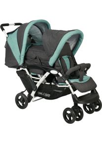 CHIC 4 BABY Geschwisterwagen CHIC4BABY "Duo", Baby, melange mint, Kinderwagen Geschwisterwagen, mit feststellbaren Doppelschwenk-Vorderr&auml;dern