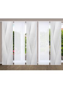 Schiebegardine HOME IN GREEN "RIWELO" Gr. 1, grau, B:60cm H:245cm, Polyester, Gardinen, Schiebegardine, SET DIGITALDRUCK,BAMBUSOPTIK RECYCELT