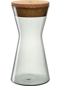 Vorratsdose Leonardo "FORMA X, mit Korkdeckel", transparent, grau, natur, H:22cm &Oslash;:11cm, Borosilikatglas, Kork, Lebensmittelaufbewahrungsbeh&auml;lter, Vorratsdose, sp&uuml;lmaschinenfest