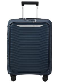 Hartschalen-Trolley Samsonite "UPSCAPE 55 mit Frontfach", Damen, Gr. B/H/T: 40cm x 55cm x 23cm 42 l, blau (blau nights), Polycarbonat, Koffer Hartschalen-Trolley, mit Volumenerweiterung, mit Tragegriff oben und seitlich
