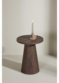 Beistelltisch VENTURE HOME "Lanzo, kompakter runder Beistelltisch, schlicht & elegant, &Oslash; 35 cm", mokka, mokka, mokka, B:35cm H:45cm T:35cm, Tische, Beistelltisch, Ablagetisch, MDF, rund, leicht, kompakt, vielseitig, modern