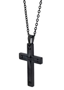 Adelia&acute;s Kette ohne Anh&auml;nger ADELIA&acute;S "Herren Halskette mit Anh&auml;nger &iquest; Kreuz aus Edelstahl" Gr. 46, schwarz, Halsketten, Herren, Edelstahl, Kette ohne Anh&auml;nger
