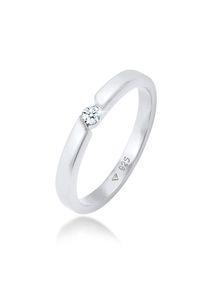Diamantring Elli DIAMONDS "Ring Verlobungsring Diamant (0.06 ct.) 925 Silber" Gr. 52, silber, Fingerringe, Damen, 52, Silber 925 (Sterlingsilber), Diamantring