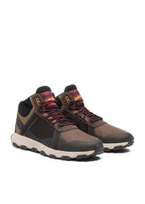 Wanderschuh Timberland "WINSOR TRAIL MID LACE UP WATERPROOF", Herren, Gr. 43, braun (medium braun mesh), Textil, Schuhe Wanderschuh, wasserdicht