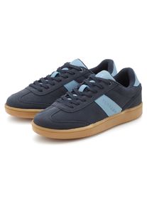 Sneaker ELBSAND "Freizeitschuh, Retro Sneaker, Lederschuh, Halbschuh, Ledersneaker", Damen, Gr. 46, marine, Obermaterial: 90% Rindsleder, 10% Lederimitat. Decksohle: 50% Synthetik, 50% Textilmaterial. Futter: 100% Textilmaterial. Laufsohle: 100% Synthetik, kontrastfarbene Details, unifarben mit Farbeinsatz, Schuhe Sneaker, Schn&uuml;rhalbschuh. Turnschuh aus Leder im Retro-Look, Unisex