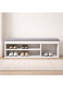 Schuhbank OTTO HOME "Schuchschrank 100, Schuhregal, Schuhtruhe, Schuhkommode, Sitzbank", wei&szlig;, wei&szlig;, B:100cm H:48,6cm T:32cm, Polyester, Spanplatte, Sitzb&auml;nke, Schuhbank, Inkl. bequemem Sitzkissen mit Stauraum darunter