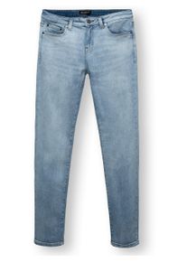 Tapered-fit-Jeans PEAK TIME "Tapered-fit-Jeans Cosmis", Herren, Gr. 38, L&auml;nge 32, nebula indigo, Obermaterial: 88% Baumwolle CO. 11% Polyester PES. 1% Elasthan EL., gerade, unten schmal lang, Jeans Tapered-fit-Jeans, Herren Tapered Jeans mit Logopr&auml;gung