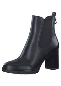 Chelseaboots Tamaris, Damen, Gr. 37, schwarz, Elastischer Einsatz, Lederimitat, unifarben, Schuhe Chelseaboots, mit beidseitigen Stretcheinsatz