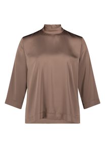 Schlupfbluse Betty Barclay "Schlupfbluse unifarben", Damen, Gr. 46, braun, Obermaterial: 100% Polyester PES., Blusen Schlupfbluse