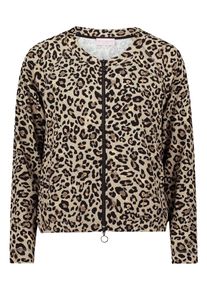 Shirtjacke Betty Barclay "Shirtjacke mit Rippenstruktur", Damen, Gr. 44, bunt (khaki, schwarz), Obermaterial: 95% Baumwolle CO. 5% Elasthan EL., Shirts Shirtjacke