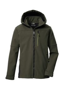 Softshelljacke Killtec "KOW 226 BYS SFTSHLL JCKT", Jungen, Gr. 140, gr&uuml;n (olivgr&uuml;n), Oberseite: 92% Polyester, 8% Elasthan.R&uuml;ckseite: 100% Polyester.Futter: 100% Polyester, Jacken Softshelljacke, Wind- und wasserabweisende Kinder-Softshelljacke, Fleece, Reflektoren