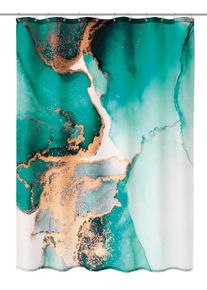 Duschvorhang Kleine Wolke "Teal", petrol, B:180cm H:200cm, Polyester, Duschvorh&auml;nge, Duschvorhang