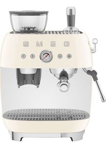Smeg Espressomaschine "EGF03CREU", beige (cr&egrave;me), B:44,3cm H:44,3cm T:34cm, Kaffeemaschinen, mit integrierter Kaffeem&uuml;hle, Espressomaschine