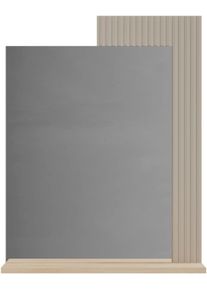 Garderobenspiegel Home Affaire "Luminara", cashmere (beige), eiche, B:65cm H:83,5cm T:26cm, Floatglas, Holzwerkstoff, MDF, Spiegel, Garderobenspiegel, Flurspiegel mit Ablage und eleganter Rillenoptik - (B/T/H) 65/26/84 cm
