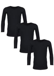 Unterhemd TUPTAM "Unterhemd Kinder Unisex Unterhemd Langarm 3er Pack", M&auml;dchen, Gr. 122, N-Gr, schwarz, Obermaterial: 100% Baumwolle CO., Unterhemden Unterhemd